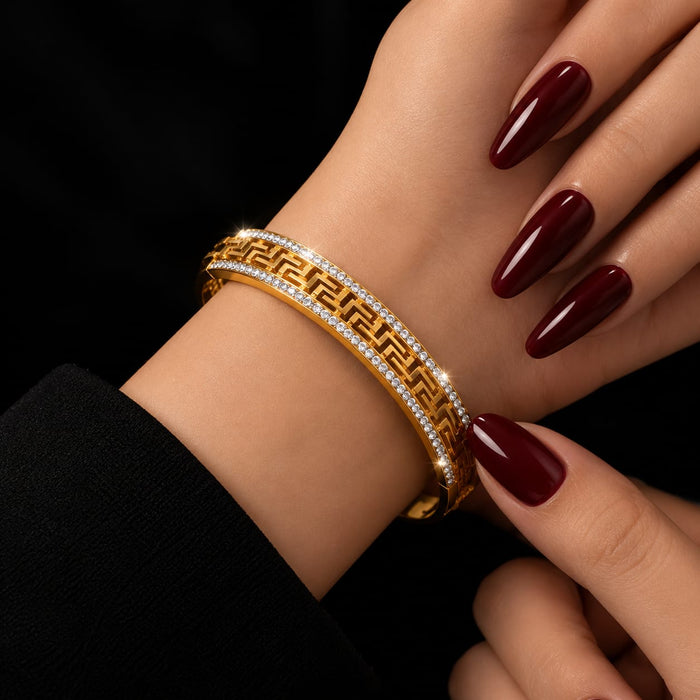 Gold Greek key Pattern Bracelet