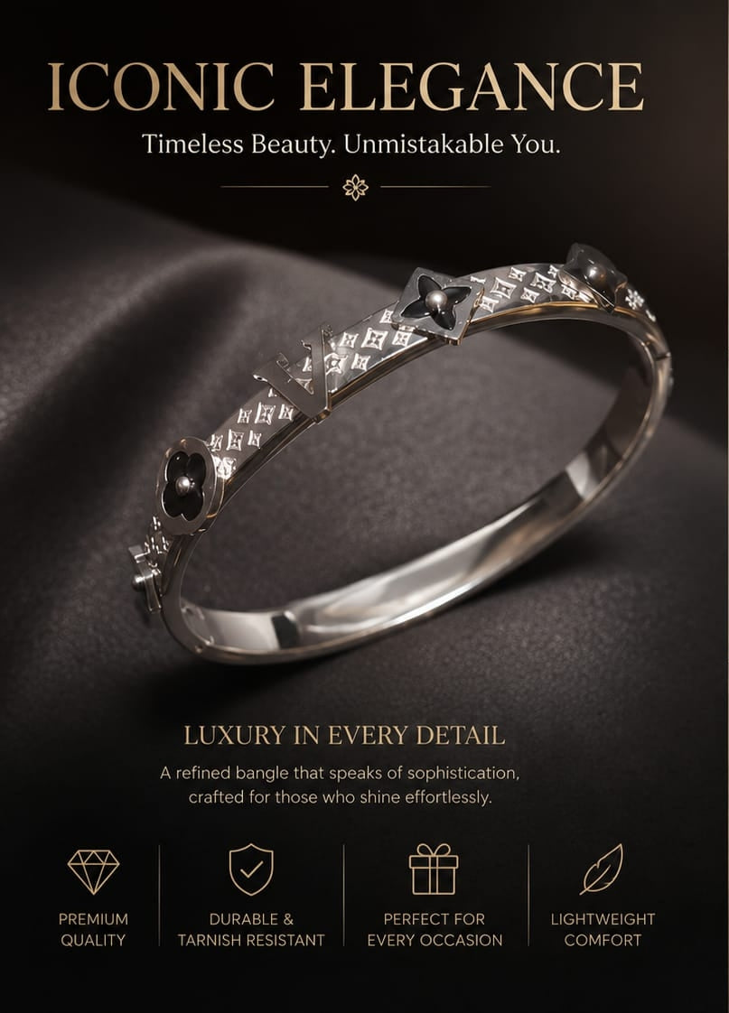 Empreinte Small Bangle, White Gold