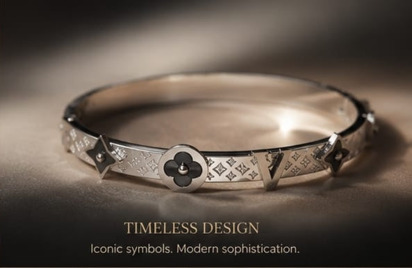 Empreinte Small Bangle, White Gold