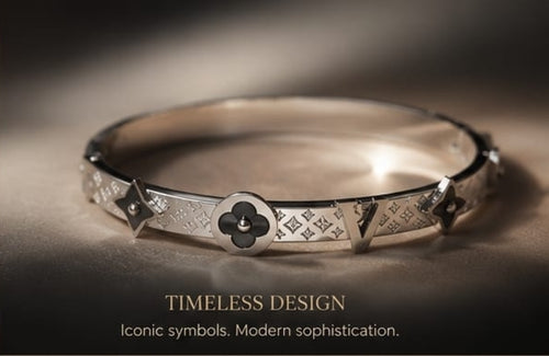 Empreinte Small Bangle, White Gold