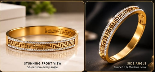 Gold Greek key Pattern Bracelet