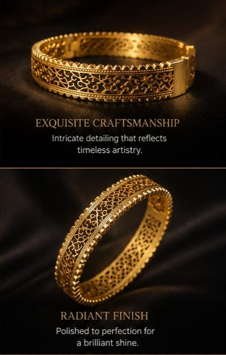 Royal Gold Filigree Cuff Bracelet