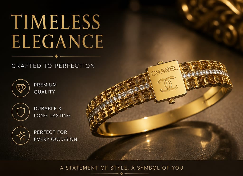 Chanel Golden Crystal Double-Layer Bracelet