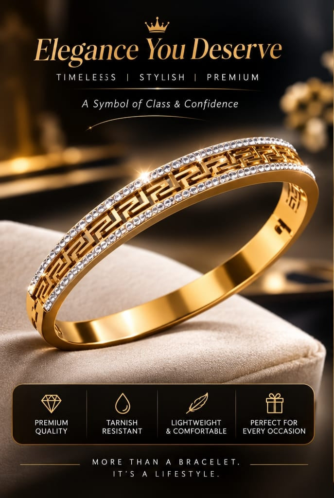 Gold Greek key Pattern Bracelet